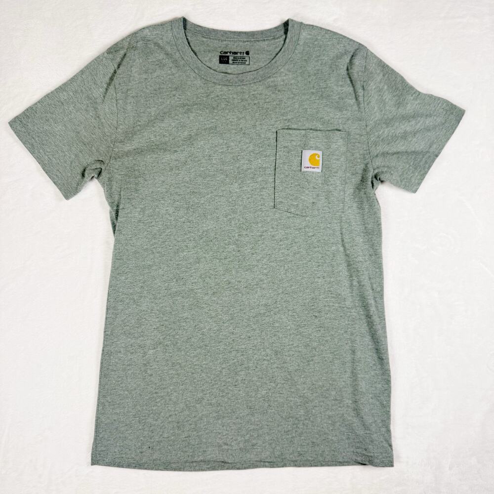 Carhartt Green Short Sleeve Tshirt Logo Kids Large